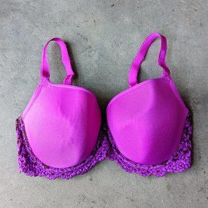 Wacoal Fuchsia Purple Embrace Lace Contour Underwire Bra size 34DD